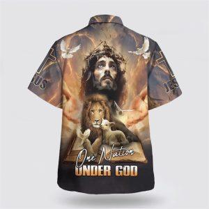 One Nation Under God Jesus Lion Cross Hawaiian Shirt Gifts For Christian Families 2 b0bikt.jpg