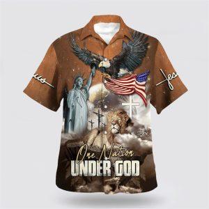 One Nation Under God Jesus Lion Hawaiian Shirt Gifts For Christian Families 1 tjrdsy.jpg