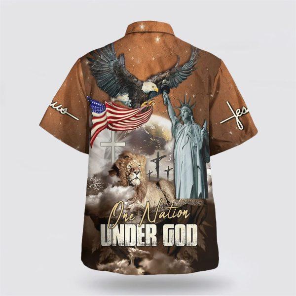 One Nation Under God Jesus Lion Hawaiian Shirt – Gifts For Christian Families