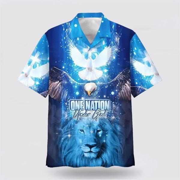 One Nation Under God Lion Hawaiian Shirt – Gifts For Christian Families