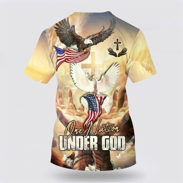 One Nation Under God Shirts Hand Hold Cross Dove – Gifts For Christians