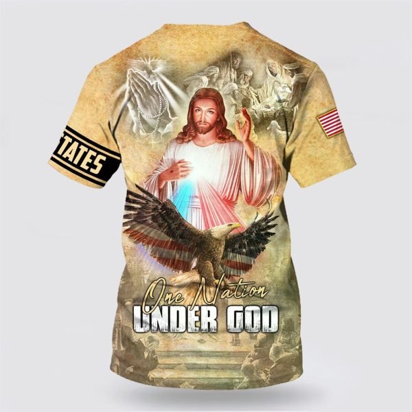 One Nation Under God Shirts Jesus And Eagle American Flag – Gifts For Christians