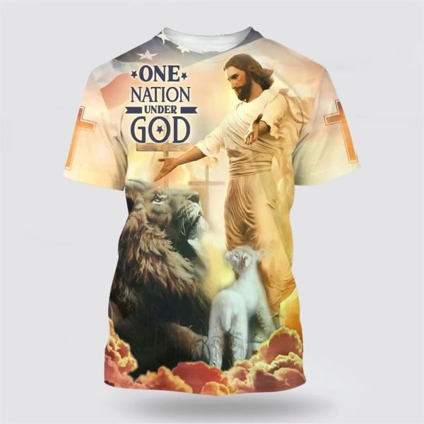 One Nation Under God Shirts Jesus Lion Of Judah Lamb Of God – Gifts For Christians