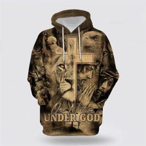 One Nation Under God The Cross Lion Of Judah All Over Print 3D Hoodie Gifts For Christians 1 yrbu36.jpg
