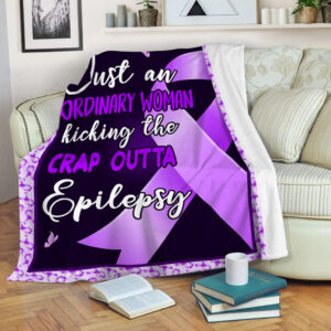 Ordinary Woman Epilepsy Fleece Throw Blanket –…