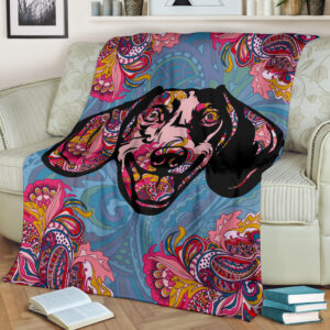 Paisley Dachshund  Fleece Throw Blanket - Pendleton Sherpa Fleece Blanket - Gifts For Dog Lover