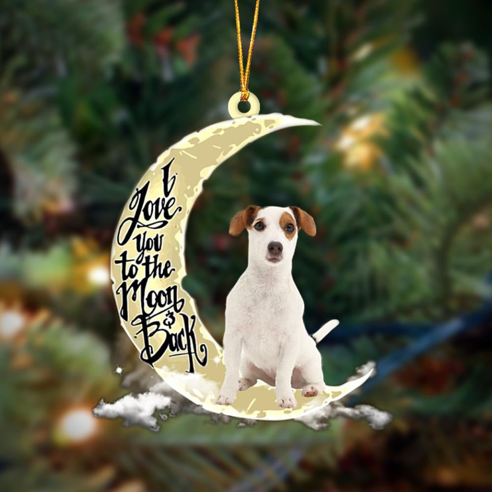 Pamaheart- Jack Russell Terrier I Love You To The Moon And Back Hanging Ornament, Car Ornament, Christmas Ornament