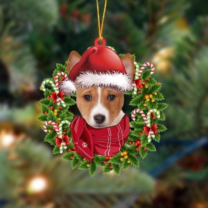 Pamaheart Basenji-Xmas Bandana Hanging Ornament, Happy Christmas…