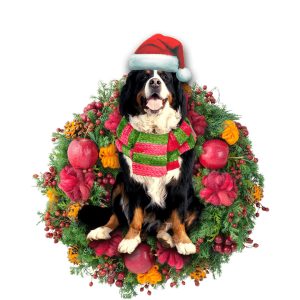 Pamaheart Bernese Mountain Christmas Ornament, Happy Christmas…
