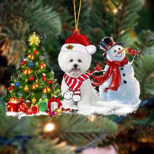 Pamaheart Bichon Frise Christmas Snow Hanging Ornament…