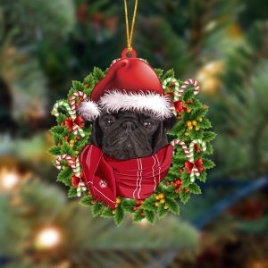 Pamaheart Black Pug 2-Xmas Bandana Hanging Ornament,…