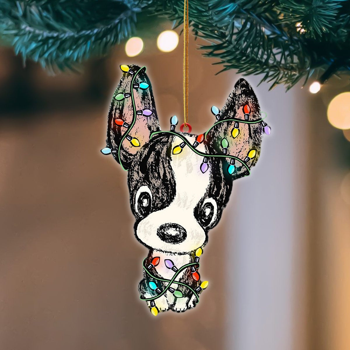 Pamaheart Boston Terrier Christmas Light Hanging Ornament Dog Ornament, Car Ornament, Christmas Ornament Pamaheart Boston Terrier Christmas Light Hanging Ornament Dog Ornament, Car Ornament, Christmas Ornament