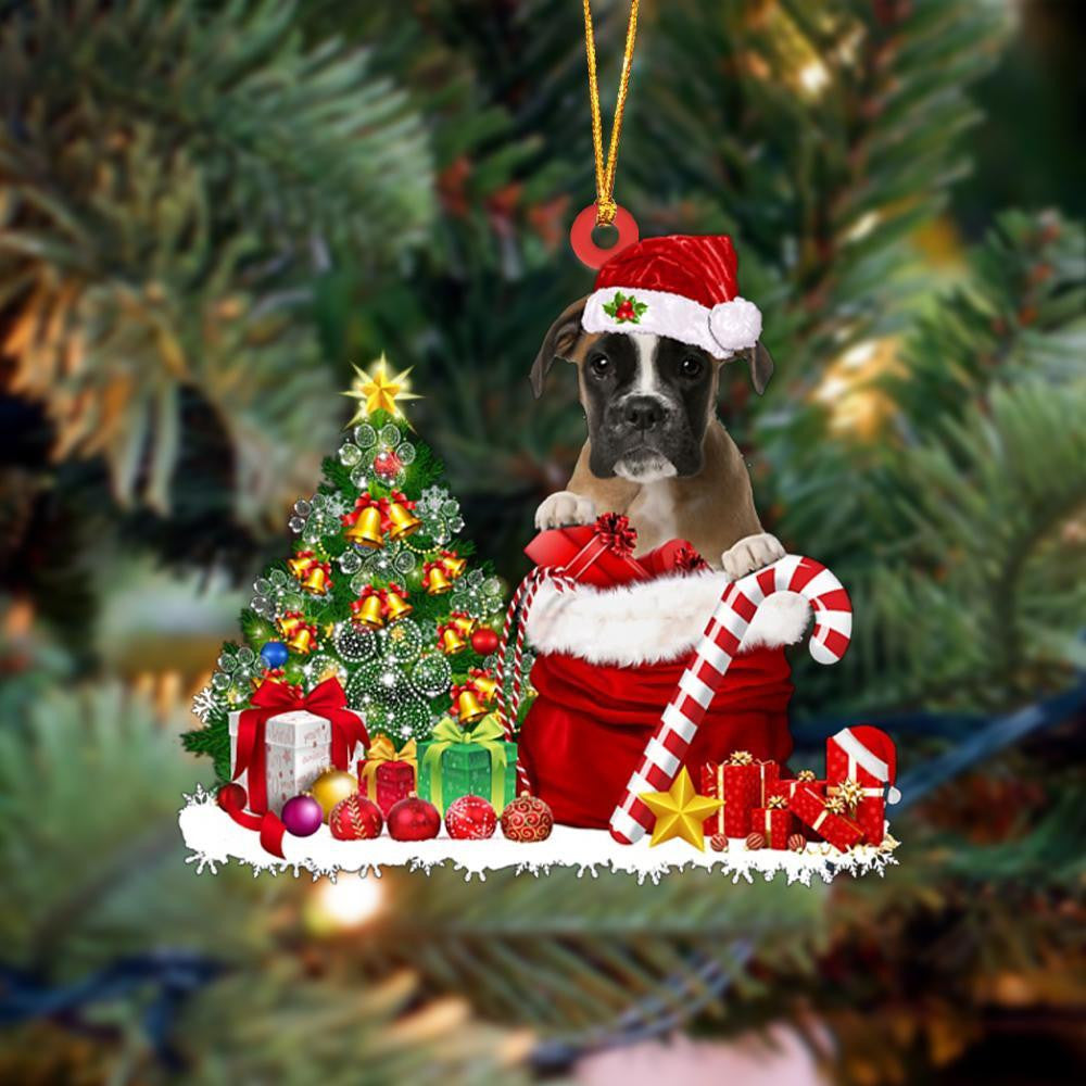 Pamaheart Boxer Gift Bag Merry Christmas Ornament Dog Ornament, Car Ornament, Christmas Ornament Pamaheart Boxer Gift Bag Merry Christmas Ornament Dog Ornament, Car Ornament, Christmas Ornament