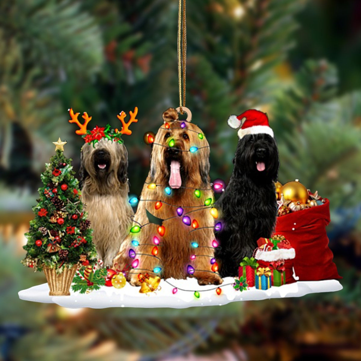 Pamaheart Briard-Christmas Dog Friends Hanging Ornament, Happy Christmas Ornament, Car Ornament Pamaheart Briard-Christmas Dog Friends Hanging Ornament, Happy Christmas Ornament, Car Ornament