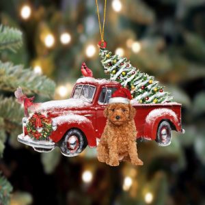 Pamaheart Cavapoo-Cardinal & Truck Two Sided Ornament,…