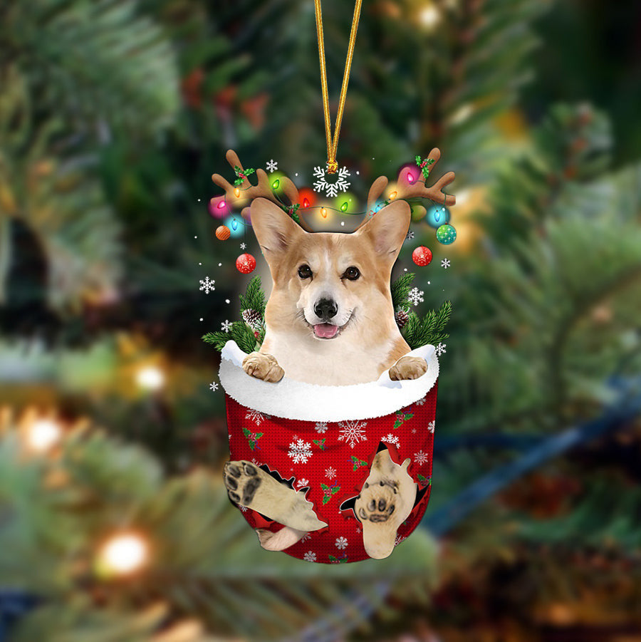 Pamaheart Corgi-In Christmas Pocket Two Sides Ornament, Happy Christmas Ornament, Car Ornament, Dog Memorial Gift Pamaheart Corgi-In Christmas Pocket Two Sides Ornament, Happy Christmas Ornament, Car Ornament, Dog Memorial Gift