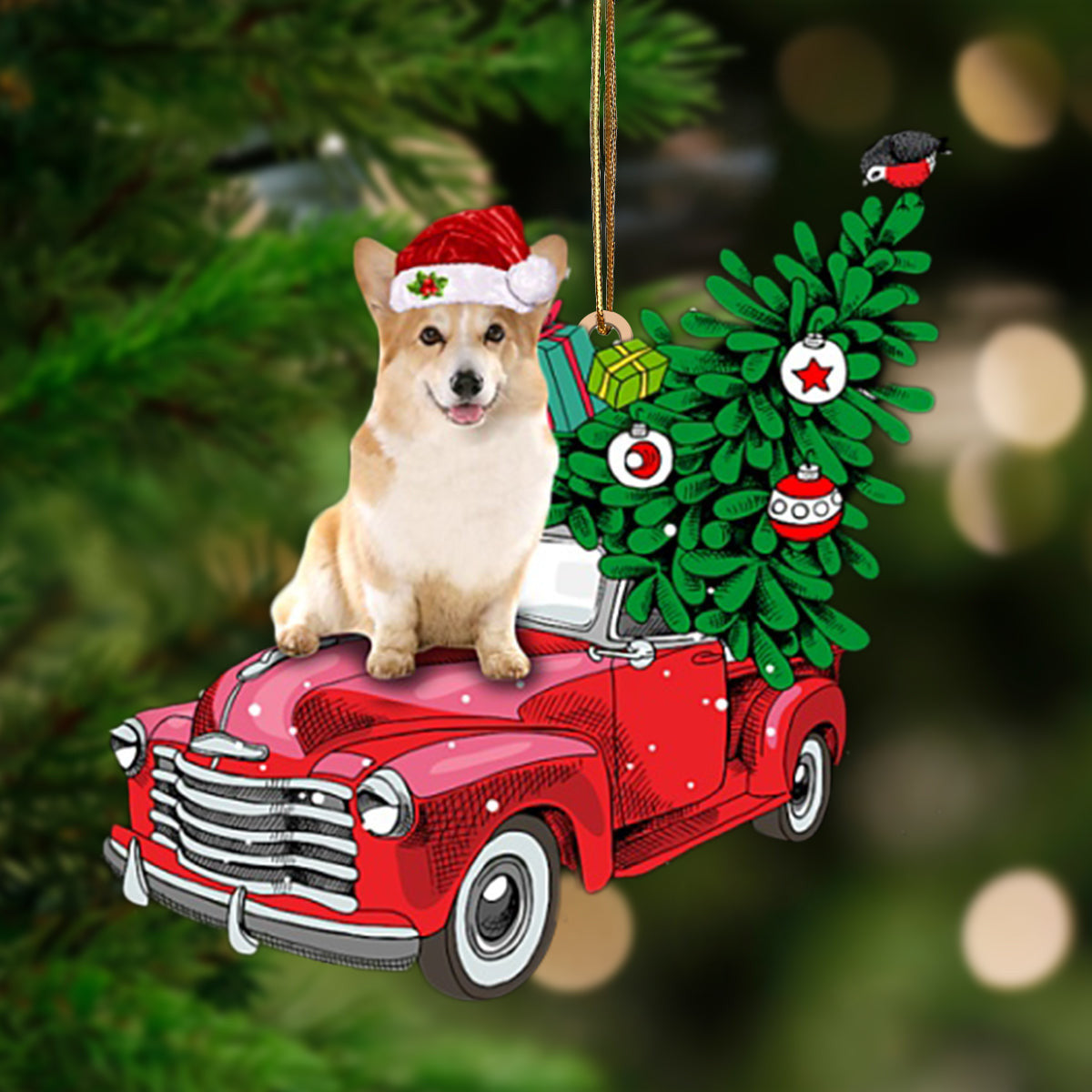 Pamaheart Corgi-Pine Truck Hanging Ornament, Happy Christmas Ornament, Car Ornament, Christmas Decor Pamaheart Corgi-Pine Truck Hanging Ornament, Happy Christmas Ornament, Car Ornament, Christmas Decor