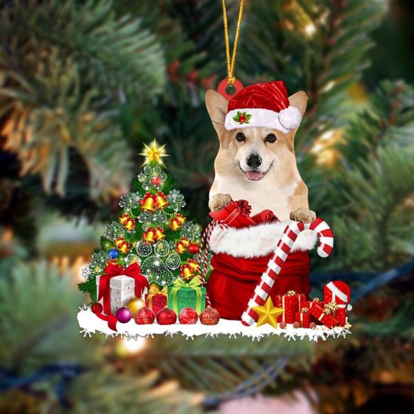 Pamaheart Corgi Gift Bag Merry Christmas Ornament Dog Ornament, Car Ornament, Christmas Ornament