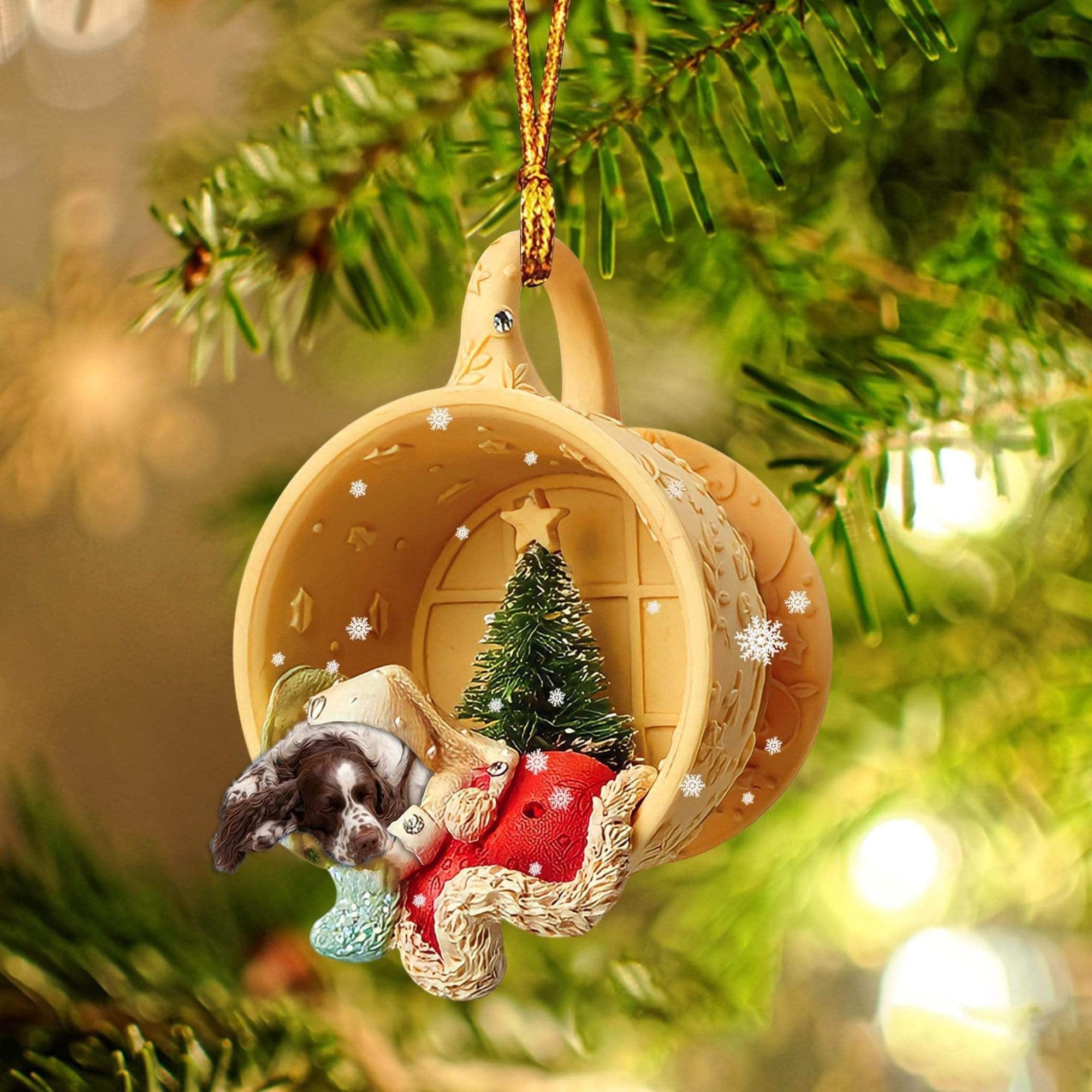 Pamaheart English Springer Spaniel Sleeping In A Cup Christmas Ornament Dog Ornament, Car Ornament, Christmas Ornament Pamaheart English Springer Spaniel Sleeping In A Cup Christmas Ornament Dog Ornament, Car Ornament, Christmas Ornament