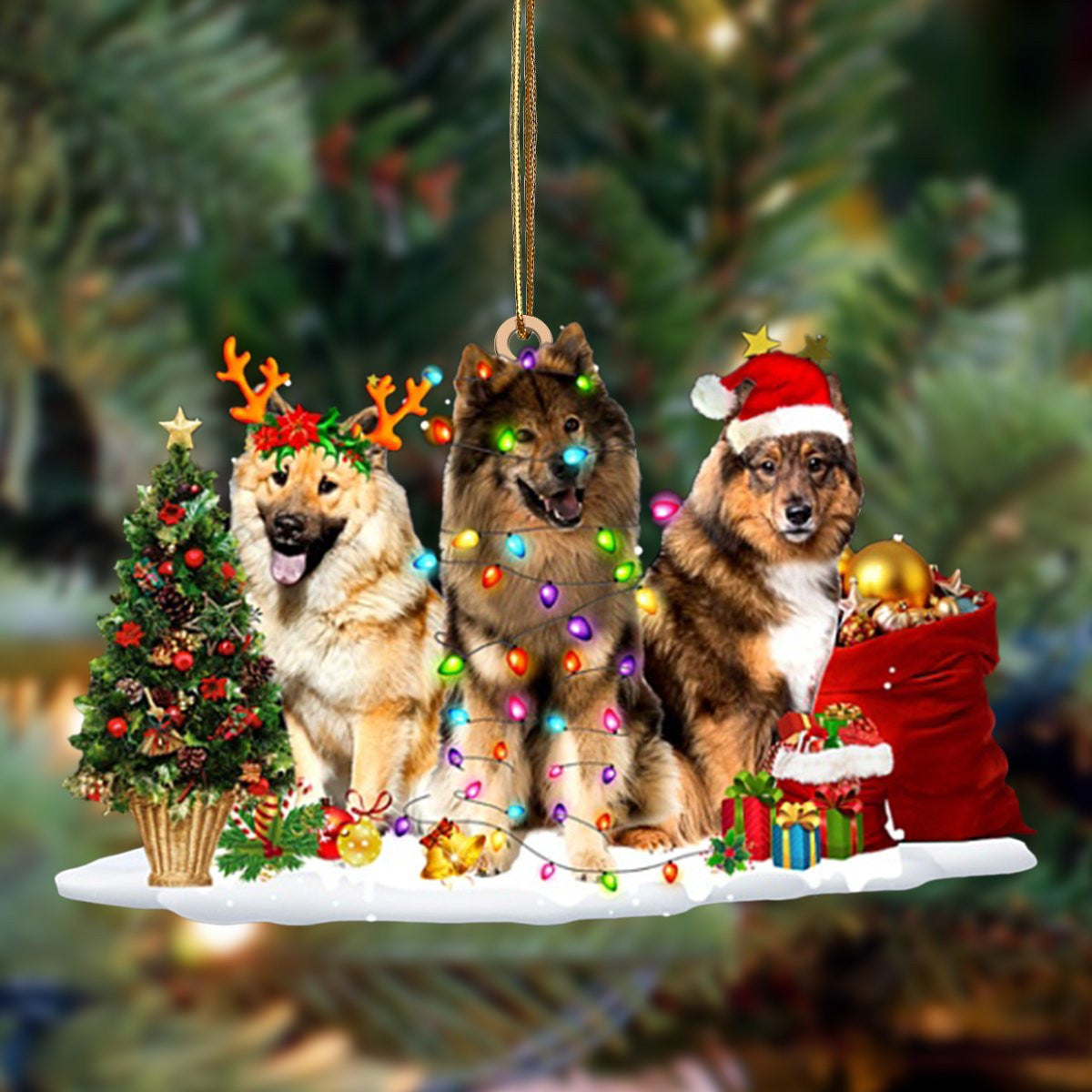 Pamaheart Eurasier-Christmas Dog Friends Hanging Ornament, Happy Christmas Ornament, Car Ornament Pamaheart Eurasier-Christmas Dog Friends Hanging Ornament, Happy Christmas Ornament, Car Ornament