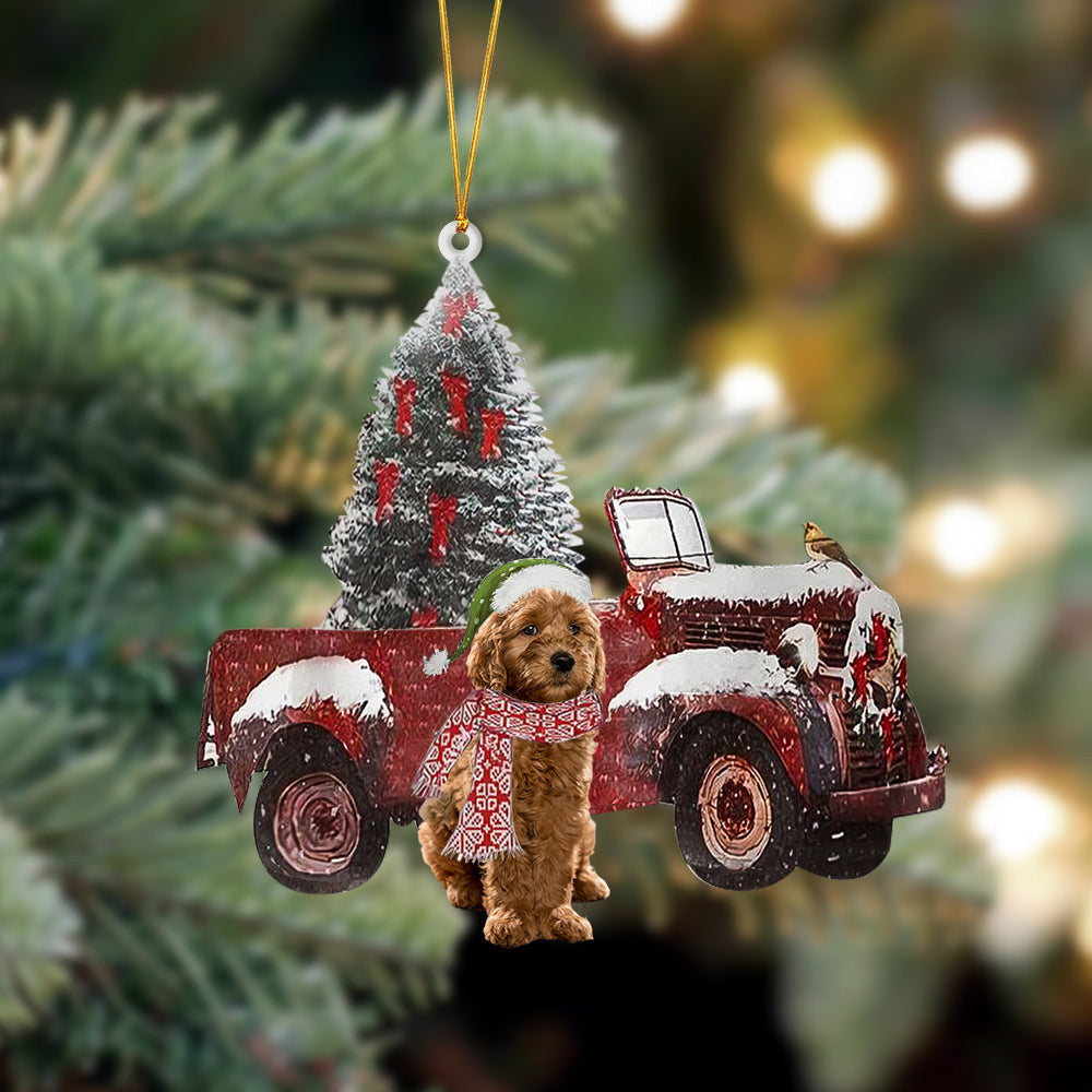 Pamaheart Goldendoodle-Christmas Truck Two Sided Ornament, Happy Christmas Ornament, Car Ornament Pamaheart Goldendoodle-Christmas Truck Two Sided Ornament, Happy Christmas Ornament, Car Ornament