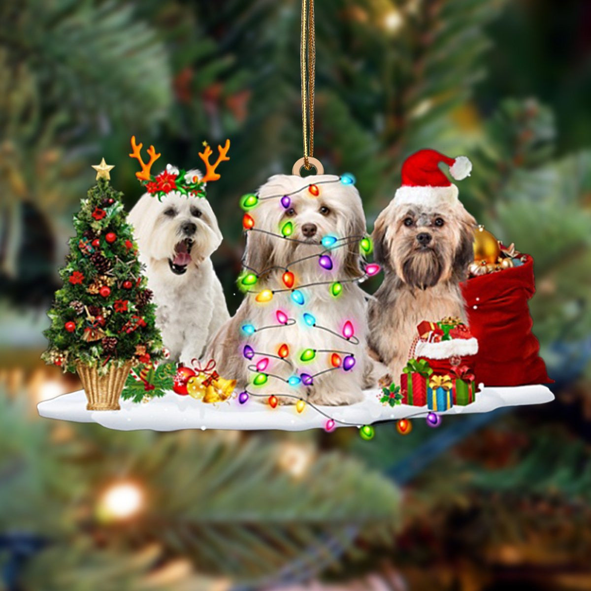Pamaheart Havanese-Christmas Dog Friends Hanging Ornament, Happy Christmas Ornament, Car Ornament Pamaheart Havanese-Christmas Dog Friends Hanging Ornament, Happy Christmas Ornament, Car Ornament