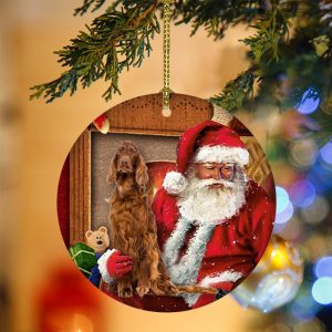 Pamaheart Irish Setters With Santa Christmas Ornament,…