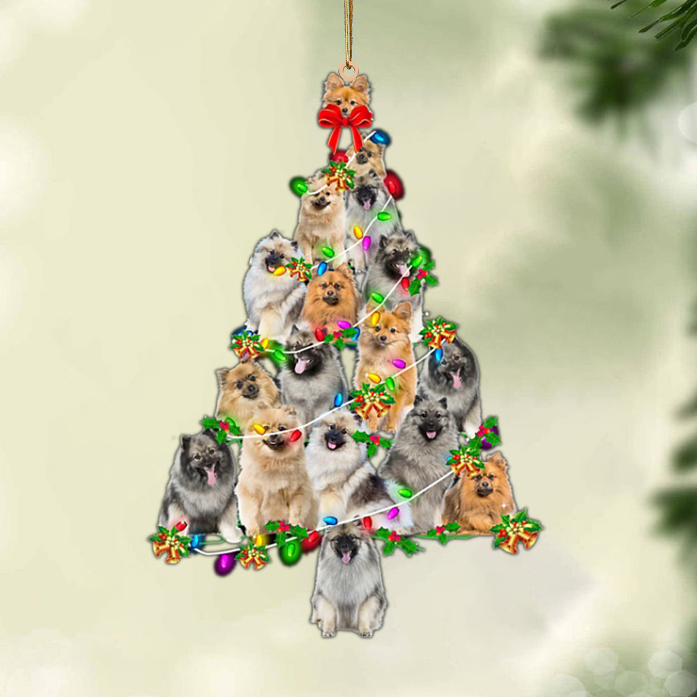 Pamaheart Keeshond-Christmas Tree Lights-Two Sided Ornament, Happy Christmas Ornament, Car Ornament Pamaheart Keeshond-Christmas Tree Lights-Two Sided Ornament, Happy Christmas Ornament, Car Ornament