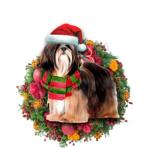 Pamaheart Lhasa Apso Christmas Ornament, Happy Christmas…