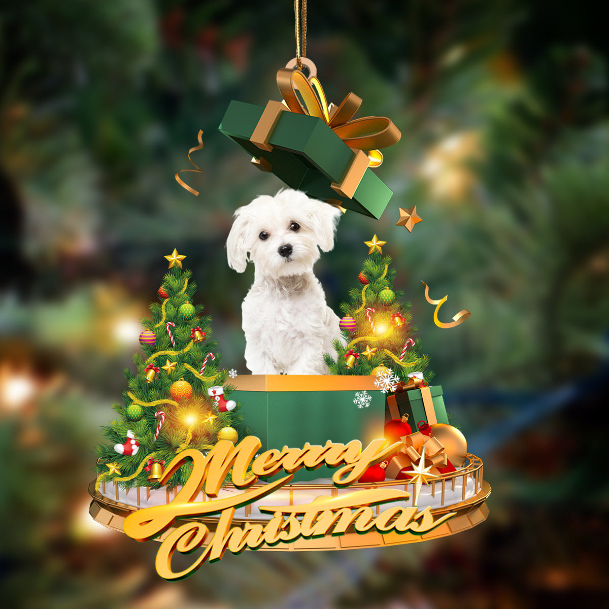 Pamaheart Maltes-Christmas Gifts&Dogs Hanging Ornament, Happy Christmas Ornament, Car Ornament Pamaheart Maltes-Christmas Gifts&Dogs Hanging Ornament, Happy Christmas Ornament, Car Ornament
