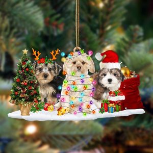 Pamaheart Morkie-Christmas Dog Friends Hanging Ornament, Happy…