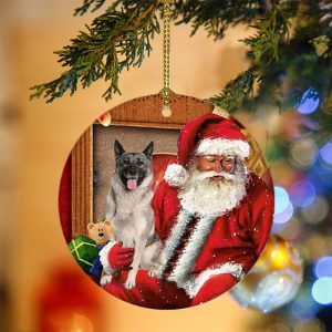 Pamaheart Norwegian Elkhound With Santa Christmas Ornament,…