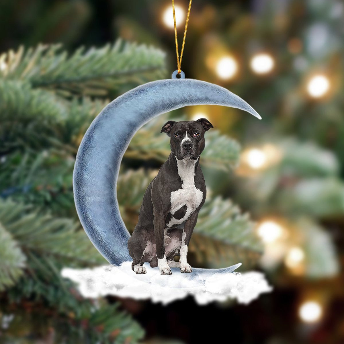 Pamaheart Pit Bull Sits On The Moon Hanging Ornament Dog Ornament, Car Ornament, Christmas Ornament Pamaheart Pit Bull Sits On The Moon Hanging Ornament Dog Ornament, Car Ornament, Christmas Ornament