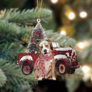 Pamaheart Pitbull-Christmas Truck Two Sided Ornament, Happy…