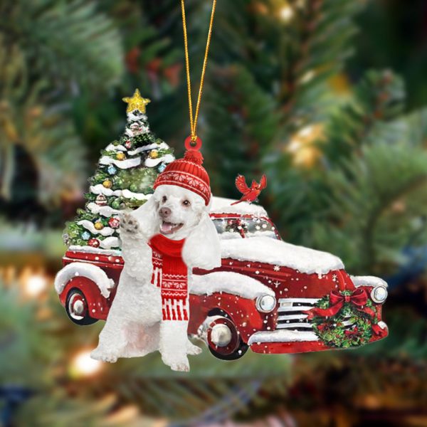 Pamaheart Poodle 3-Christmas Car Two Sided Ornament, Happy Christmas Ornament, Car Ornament