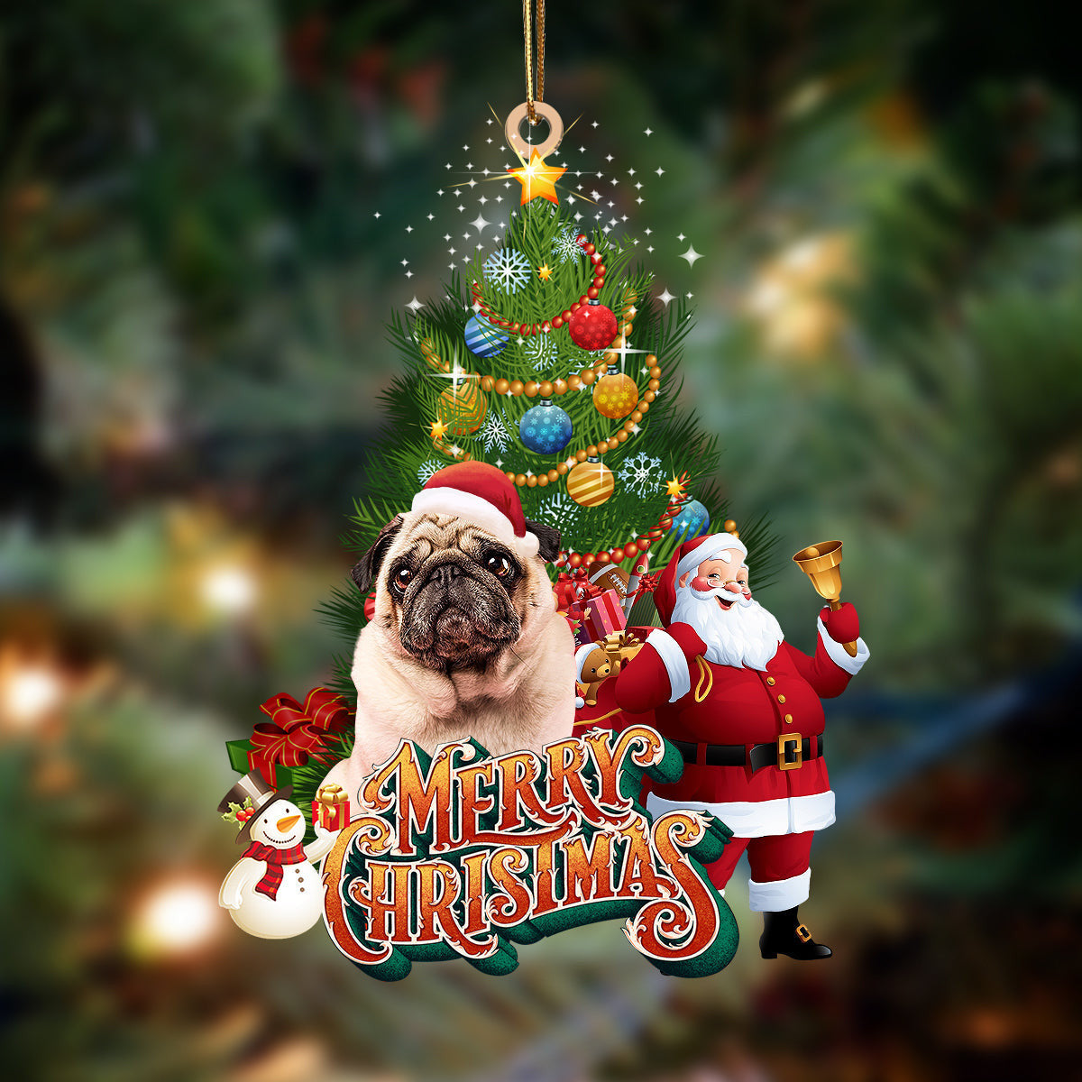 Pamaheart Pug Christmas Hanging Ornament Dog Ornament, Car Ornament,  Christmas Ornament - Excoolent