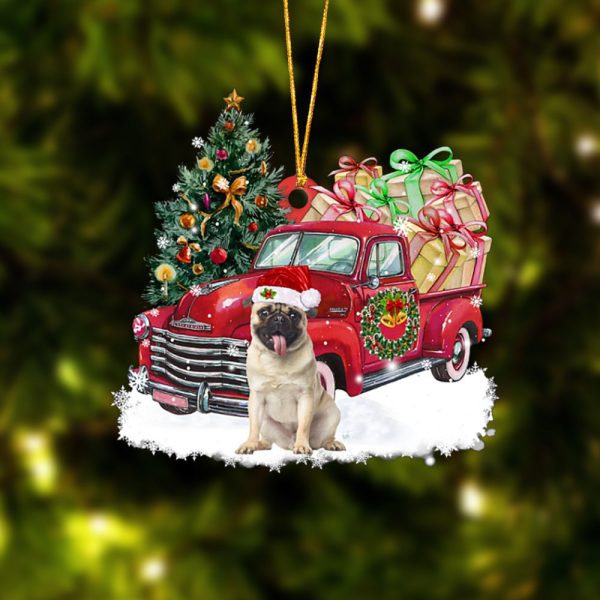 Pamaheart Pug Christmas Hanging Ornament Dog Ornament, Car Ornament, Christmas Ornament