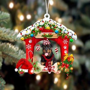 Pamaheart Rottweiler-Christmas House Two Sided Ornament, Happy…