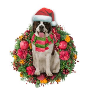 Pamaheart Saint Bernard Christmas Ornament, Happy Christmas…