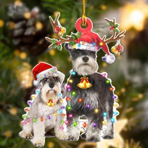 Pamaheart Schnauzer Christmas Shape Ornament, Happy Christmas…