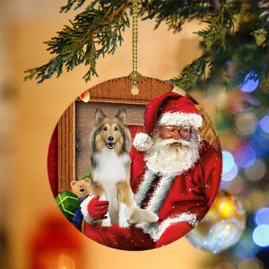 Pamaheart Shetland Sheepdog With Santa Christmas Ornament,…