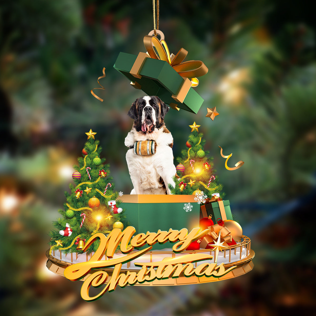 Pamaheart St Bernard-Christmas Gifts&Dogs Hanging Ornament, Happy Christmas Ornament, Car Ornament Pamaheart St Bernard-Christmas Gifts&Dogs Hanging Ornament, Happy Christmas Ornament, Car Ornament