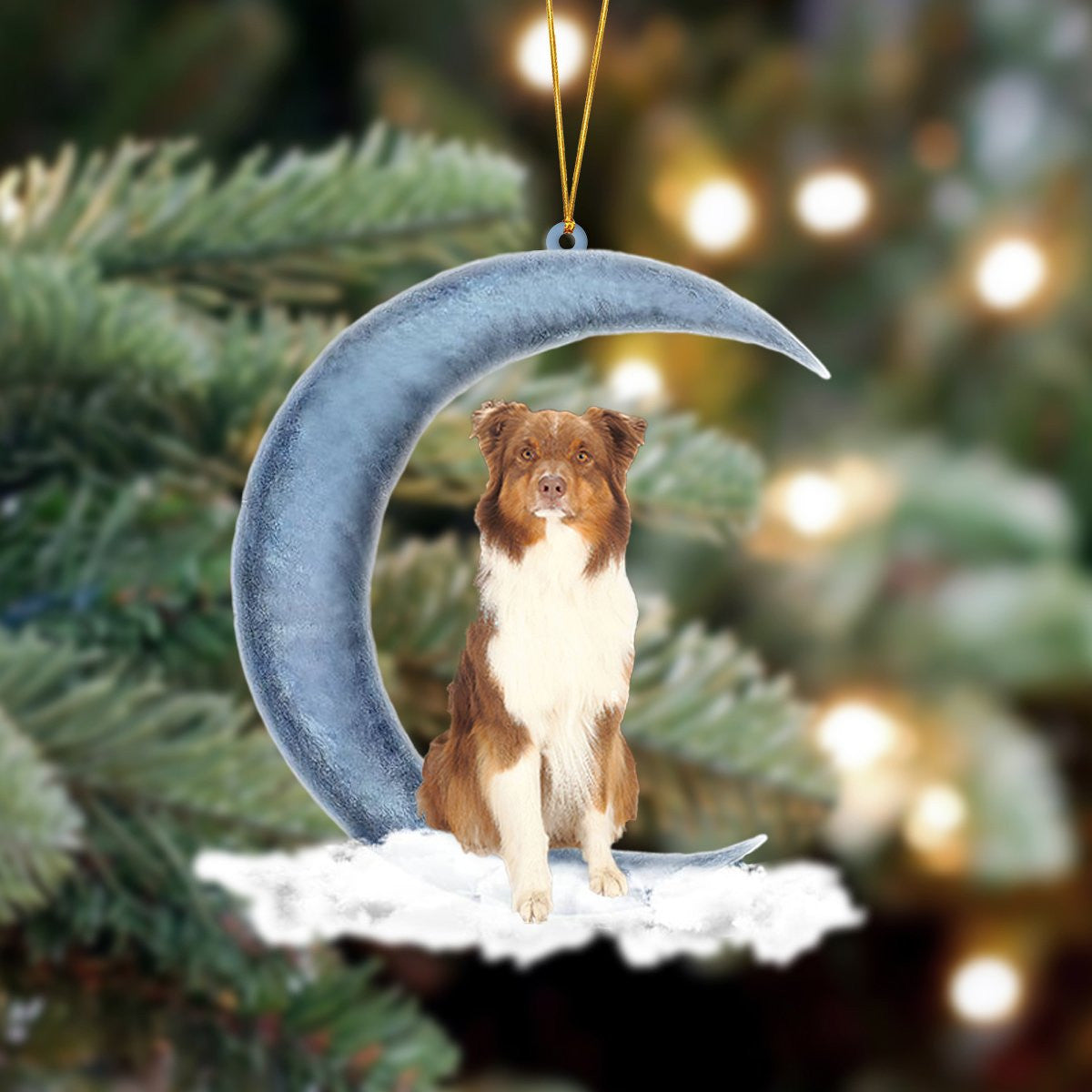 Pamaheart Tri Red Aussie Sits On The Moon Hanging Ornament Dog Ornament, Car Ornament, Christmas Ornament Pamaheart Tri Red Aussie Sits On The Moon Hanging Ornament Dog Ornament, Car Ornament, Christmas Ornament