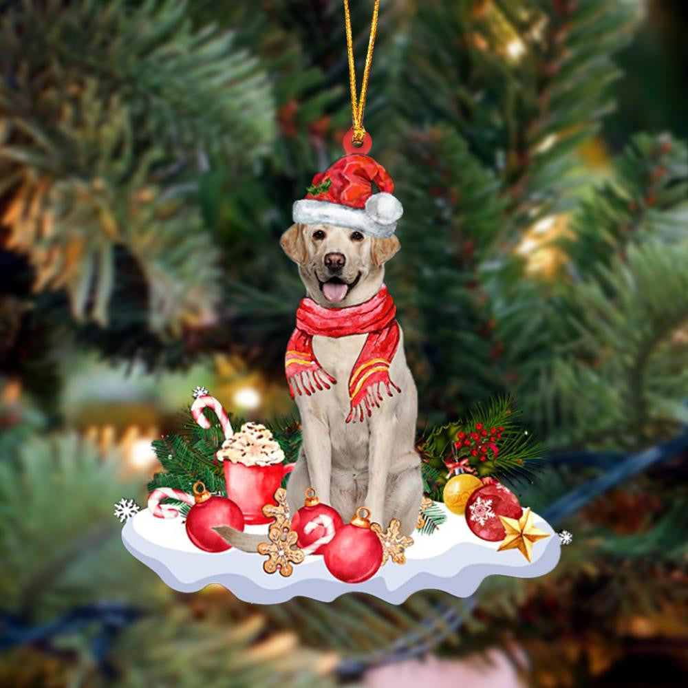Pamaheart Yellow Labrador Better Christmas Hanging Ornament, Happy Christmas Ornament, Car Ornament