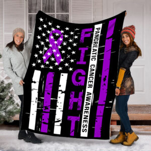 Pancreatic Cancer Awareness Fight American Usa Flag…