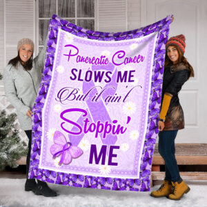 Pancreatic Cancer Follows Me Me Fleece Throw Blanket - Sherpa Fleece Blanket - Weighted Blanket To Sleep