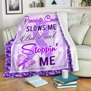 Pancreatic Cancer Follows Me Me Fleece Throw Blanket - Sherpa Fleece Blanket - Weighted Blanket To Sleep