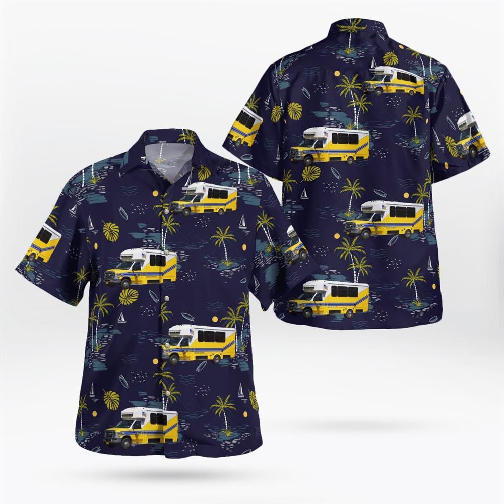 Pearl River, NY, Pearl River Fire District Excelsior Engine Company 12 Patrol 2008 Ford E-450 Starcraft Hawaiian Shirt – Gifts For Firefighters In NY