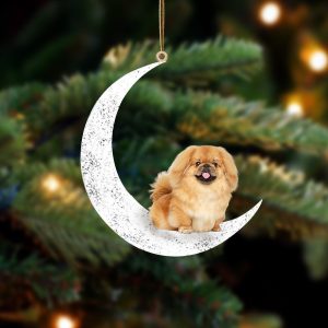 Pekingese-Sit On The Moon-Two Sided Christmas Plastic…