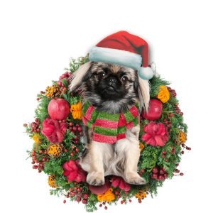 Pekingese Christmas Christmas Plastic Hanging Ornament –…